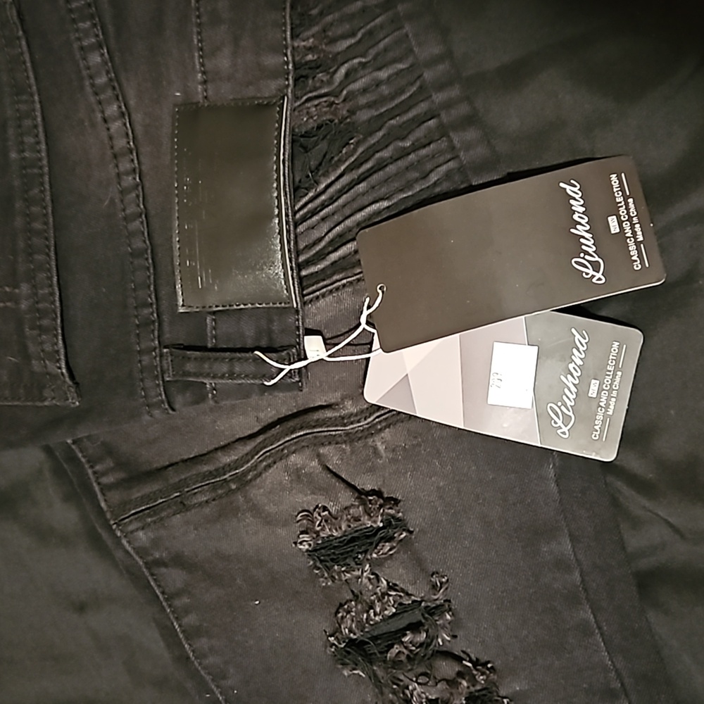 Mens black distressed jeans - Picture 4 of 4